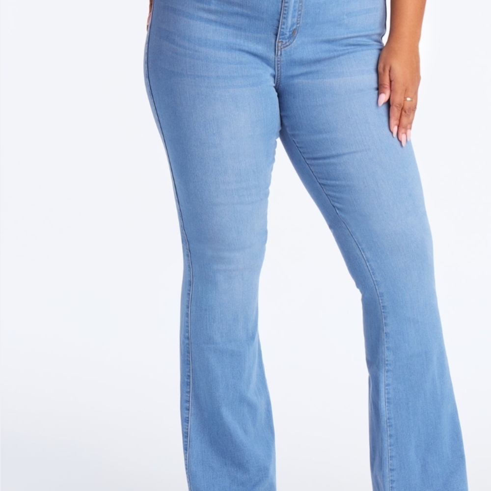 Fashion Nova Light Blue Flare Jeans